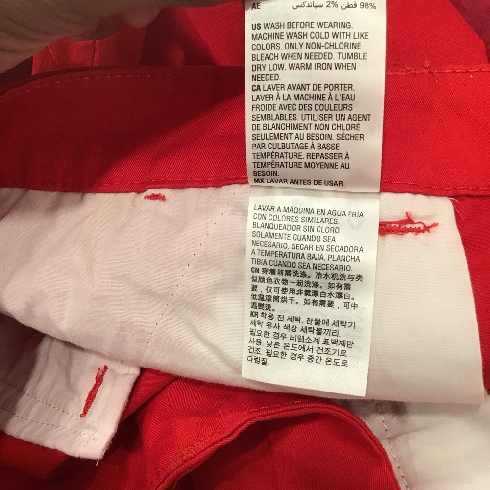Maison Jules Women's Essential Chino Shorts SZ 12 Red Classic Casual Summer - Picture 12 of 12